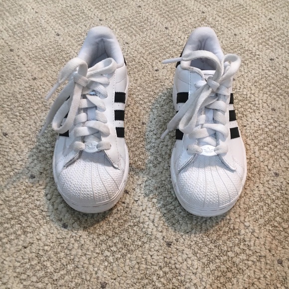 adidas Other - SOLD!! Adidas Classic Black & White Kids Sneakers